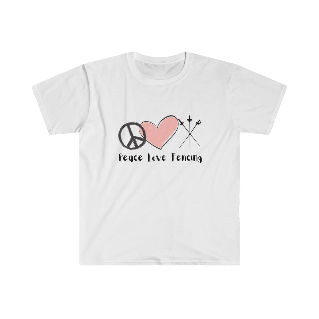 Peace, Love, Fencing Unisex Softstyle T-Shirt