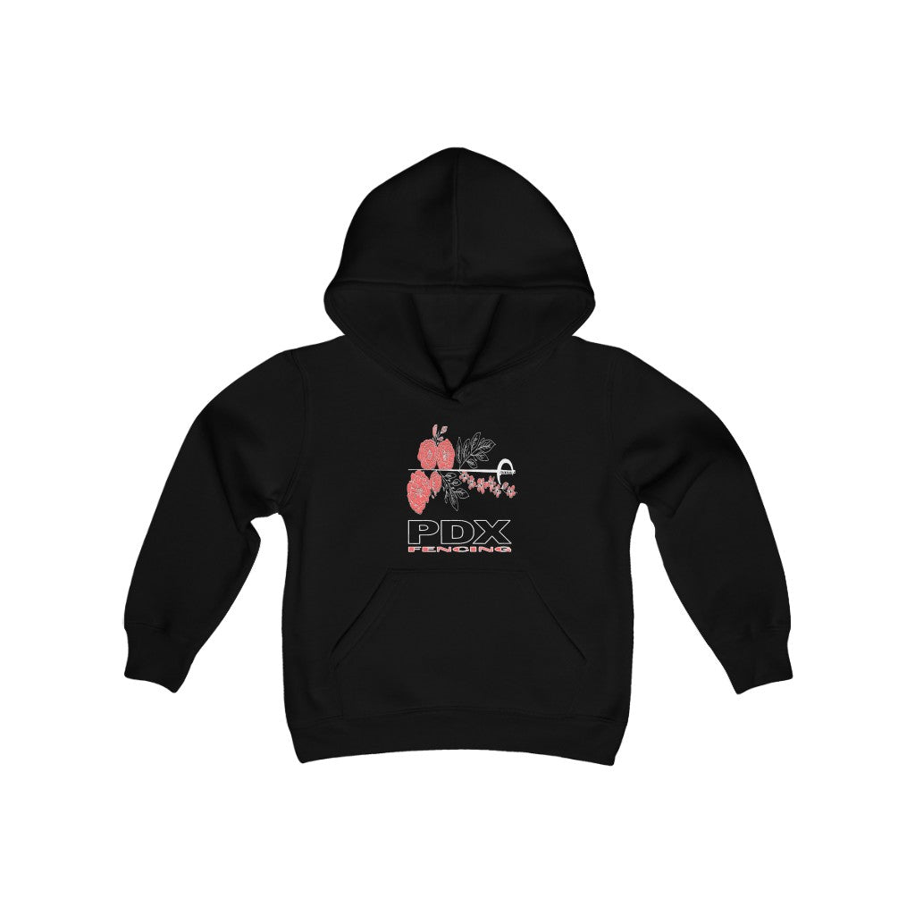 Kids Sword and Rose PDX Fencing Pullover Hoodie