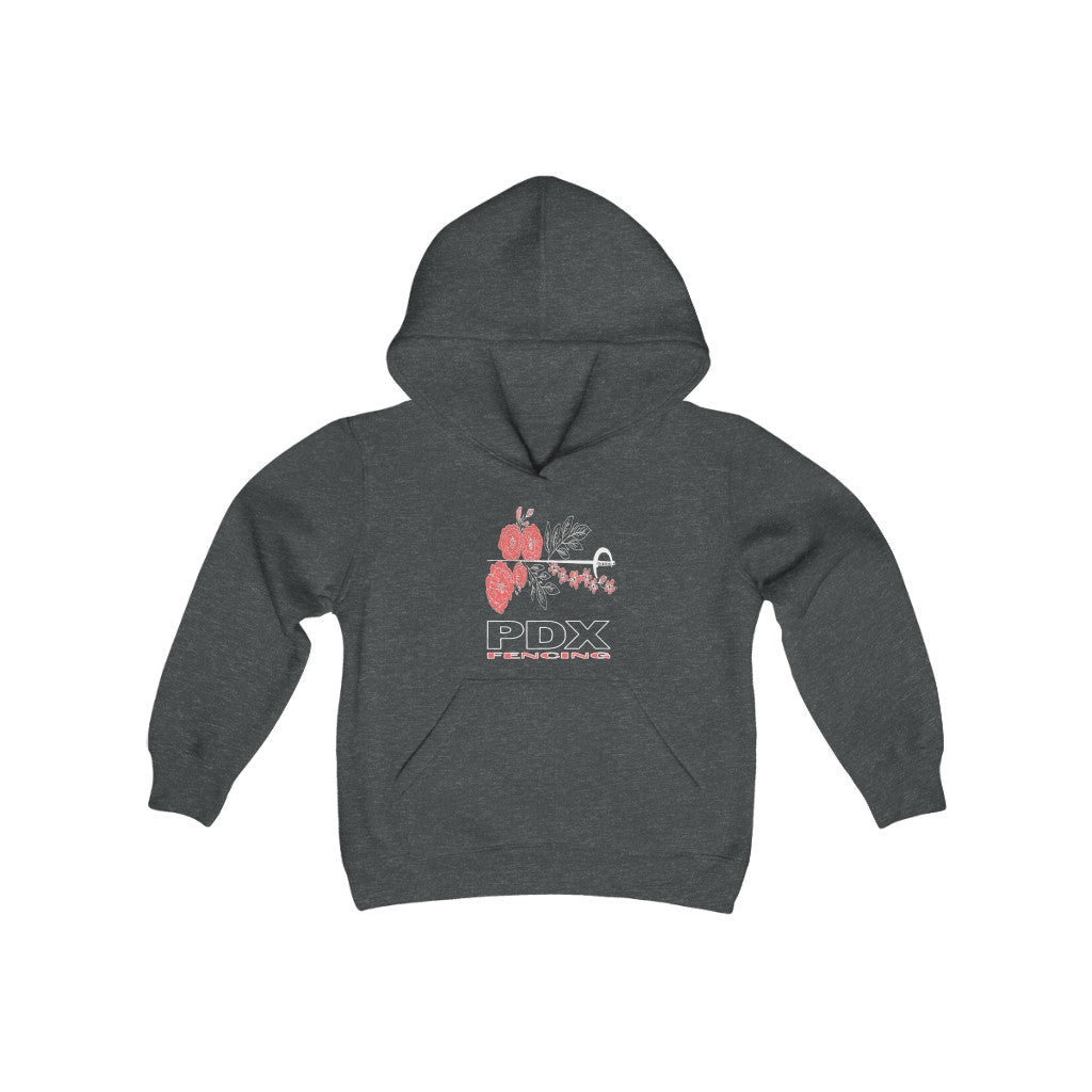 Kids Sword and Rose PDX Fencing Pullover Hoodie